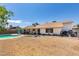 Backyard features an inground pool and a covered patio at 6710 Rocking Horse Ave, Las Vegas, NV 89108