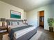Cozy bedroom with a closet and a contemporary design at 7469 Margollini St, Las Vegas, NV 89148