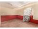 A quaint bedroom with two-tone paint and a hanging curtain over the window at 812 Pyramid Dr, Las Vegas, NV 89107