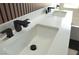 Close-up of double sink vanity with sleek hardware at 825 Cornerstone Pl, North Las Vegas, NV 89031