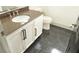 Bathroom vanity featuring granite countertop and sleek hardware at 825 Cornerstone Pl, North Las Vegas, NV 89031
