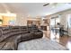 Open concept living space with dining area, kitchen, and comfortable seating at 174 Augusta Course Ave, Las Vegas, NV 89148