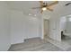 Bedroom with wood-look floors leading to an attached bathroom at 2116 Cameron St, Las Vegas, NV 89102