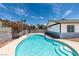 Backyard swimming pool with landscaping, view of the house, and easy access steps at 2116 Cameron St, Las Vegas, NV 89102