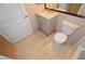 Beautiful bathroom with stylish vanity, fixtures, and tile flooring at 270 E Flamingo Rd # 107, Las Vegas, NV 89169