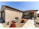 Inviting front exterior showcases desert landscaping and a cozy bench near the entrance at 3621 Jasmine Heights Ave, North Las Vegas, NV 89081