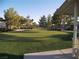 Well-maintained putting green with manicured landscaping and shade trees at 3621 Jasmine Heights Ave, North Las Vegas, NV 89081