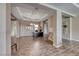 The stylish home office features recessed lighting, and wood floors at 6311 Baker Creek St, Las Vegas, NV 89149