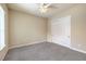 Bedroom with neutral paint, carpet flooring, ceiling fan and natural light at 7332 Redhead Dr, North Las Vegas, NV 89084