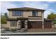 Two-story home with a tile roof, stucco siding, and a two-car garage at 7713 Serenity Bay Ln # Lot 55, North Las Vegas, NV 89084