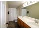 Bathroom featuring a double sink vanity and shower/tub at 878 Samoy St, Las Vegas, NV 89110
