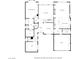 Floor plan of the first floor shows the kitchen, living room, primary bedroom, office and garage at 10249 Wisteria Hills Ct, Las Vegas, NV 89135