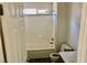 Clean bathroom features shower-tub combo with white tile and neutral walls at 224 Wicked Wedge Way, Las Vegas, NV 89148