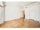 Large bedroom with parquet floors, ceiling fan, and multiple closets offering plenty of storage at 3104 Hayden Ct, Las Vegas, NV 89134