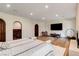 Spacious main bedroom featuring custom doors and a fireplace at 4162 Matterhorn Way, Las Vegas, NV 89124