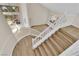 Elegant staircase with curved design, light wood floors, and large windows at 5205 Coral Glow Ct, Las Vegas, NV 89149