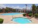 Enjoy this community pool area with lounge chairs, a spa, and clear blue skies at 5209 Silica Chalk Ave, Las Vegas, NV 89115