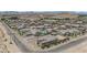 Overhead view showing community, desert landscape, and pool at 7258 W Le Baron Ave, Las Vegas, NV 89178