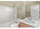 Bathroom with a shower, tub, toilet and sink at 7325 Perkins Hill St, Las Vegas, NV 89166