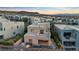 Aerial view of a home featuring a pool, spa, fire pit, and covered patio at 778 Horizon Canyon Dr, Henderson, NV 89052