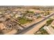An aerial view of the residence shows the expansive yard and basketball court at 8895 S Tenaya Way, Las Vegas, NV 89113