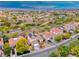 Beautiful neighborhood aerial shot of homes, landscaping and desert views in a well-planned community at 1367 Minuet St, Henderson, NV 89052