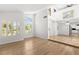 Bright living room with high ceilings, wood floors and shuttered windows at 1990 Freeman Ct, Henderson, NV 89014