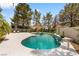 Beautiful backyard pool with lush landscaping and ample room for lounging at 1990 Freeman Ct, Henderson, NV 89014