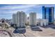 Aerial view displays multiple high-rise buildings and city landscape with transportation at 222 Karen Ave # 2308, Las Vegas, NV 89109