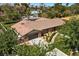 Aerial view of home with mature trees, green lawn and well-maintained landscaping at 3104 Conners Dr, Las Vegas, NV 89107