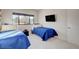 Bedroom featuring twin beds with blue bedding and a contemporary window with a neighborhood view at 3104 Conners Dr, Las Vegas, NV 89107