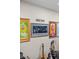 Music room with Beatles memorabilia, instruments, and Abbey Road sign at 3104 Conners Dr, Las Vegas, NV 89107