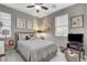 Bedroom with a ceiling fan and neutral walls at 348 Cadence Vista Dr, Henderson, NV 89011