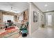 Home office with ceiling fan, large desk, comfortable chair, and direct access to entry at 348 Cadence Vista Dr, Henderson, NV 89011
