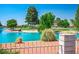 Scenic view of the community pond and landscaping at 5401 Indian Hills Ave, Las Vegas, NV 89130