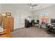 Spacious office features a closet, ceiling fan, and ample space for multiple desks and workstations at 6980 W Meranto Ave, Las Vegas, NV 89178