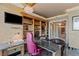 This executive office features custom built-ins, marble desk, and a luxurious chandelier lighting at 1 Hughes Center Dr # 308, Las Vegas, NV 89169