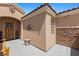 Inviting entrance showcases a decorative door, stylish design elements, and durable stone accents at 1309 Vista Del Monte Dr, Mesquite, NV 89027