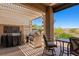 Outdoor grilling area with a built-in grill and shaded pergola at 1309 Vista Del Monte Dr, Mesquite, NV 89027