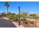 Beautifully landscaped yard with mature trees and desert landscaping, close to the golf course at 1309 Vista Del Monte Dr, Mesquite, NV 89027