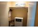 Walk-in closet with personal safe and storage space at 145 E Harmon Ave # 27619, Las Vegas, NV 89109