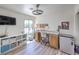 Versatile home office offers modern lighting and a convenient built-in desk space at 2595 Amber Crest St, Las Vegas, NV 89142