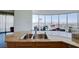 Kitchen featuring granite counters and city view at 322 Karen Ave # 2807, Las Vegas, NV 89109