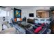 Spacious living room with sleek furniture and views of the kitchen and bedroom at 322 Karen Ave # 2807, Las Vegas, NV 89109