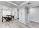 Dining area with modern light fixture and built in storage at 450 Intrepid Ct, Boulder City, NV 89005