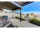 Outdoor patio with mountain views, pergola, and seating area at 450 Intrepid Ct, Boulder City, NV 89005