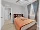 Bedroom featuring a ceiling fan, window with curtains, and furniture at 9467 Samuel Clemens Ct, Las Vegas, NV 89147