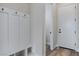 The mudroom features white storage and hooks by the front door at 11173 Concord Valley Dr, Las Vegas, NV 89135