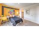 Vibrant bedroom featuring fun Pac-Personal inspired decor, a desk, and ample natural light at 1201 Dre Harbor Pl # Lot 80, North Las Vegas, NV 89084