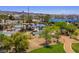Aerial shot of the park showing a large play area and mature trees at 1370 Crystal Hill Ln # 3, Henderson, NV 89012